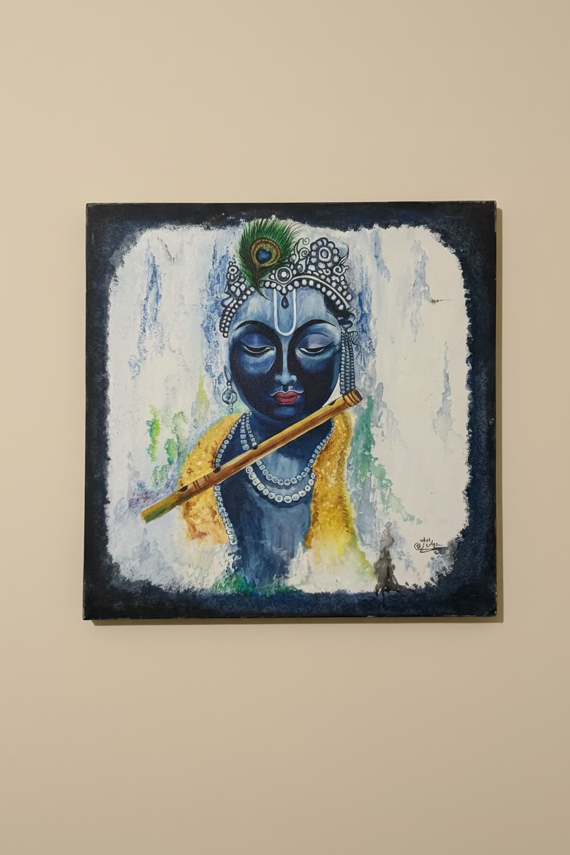 Sree Krishna Painting (hand-drawn)